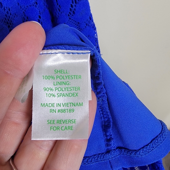 NWT Lilly Pulitzer Cornelia Dress Blue Grotto Leopard Knit Lace Size Medium - Picture 5 of 6